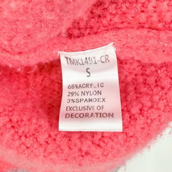 THML Blue Orange Color Block Stripe Open Front Fuzzy Oversized Slouchy Sweater - Picture 12 of 12